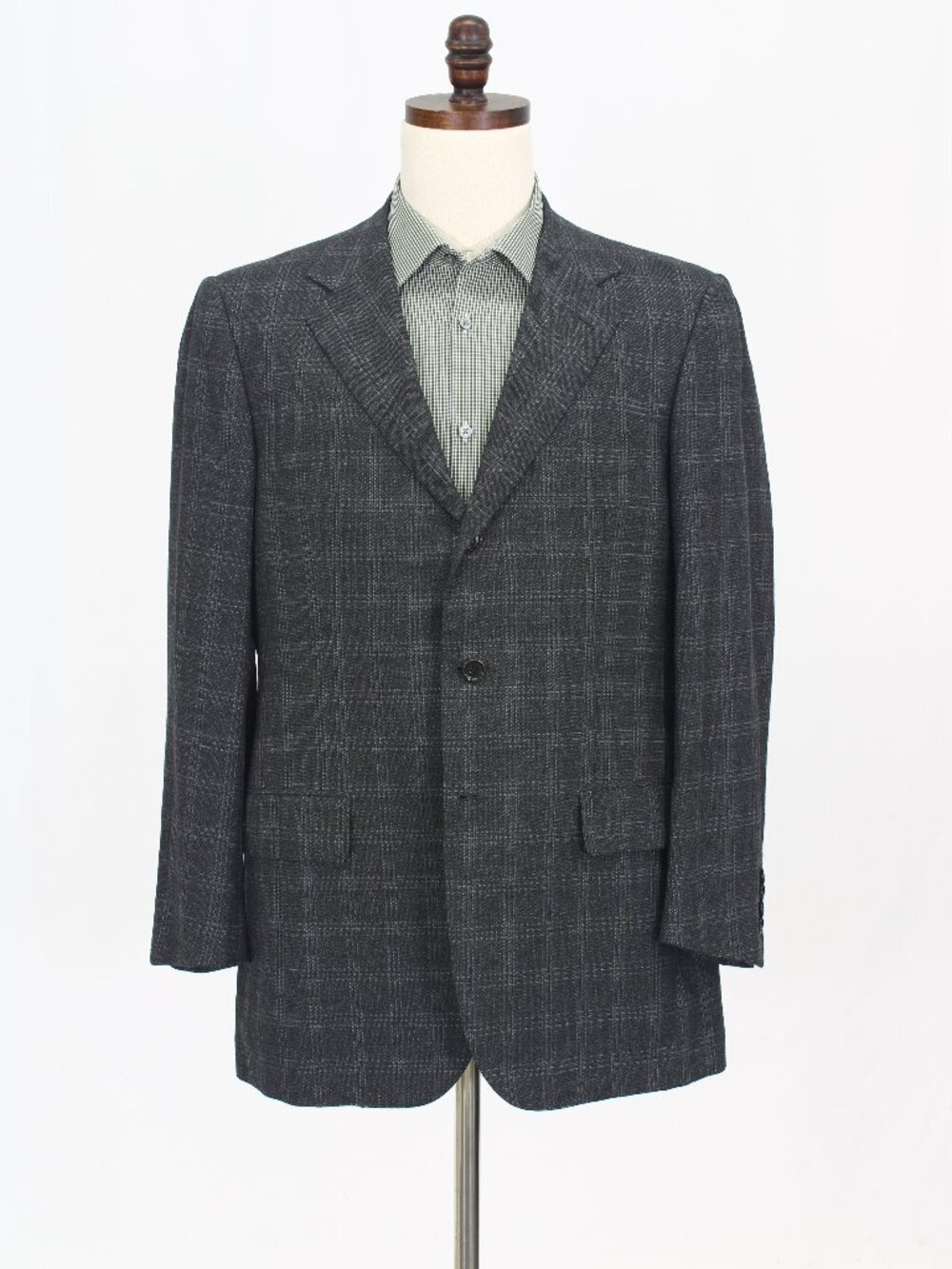 Luciano Barbera 42R Gray Blazer Sport Coat Jacket 3-Button Check W671